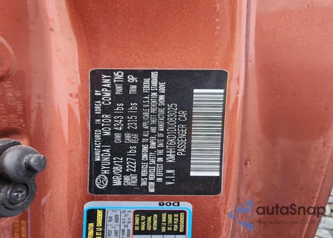 2013 Hyundai Genesis Coupe 2.0T z USA, uszkodzony, nr VIN KMHHT6KD1DU083025